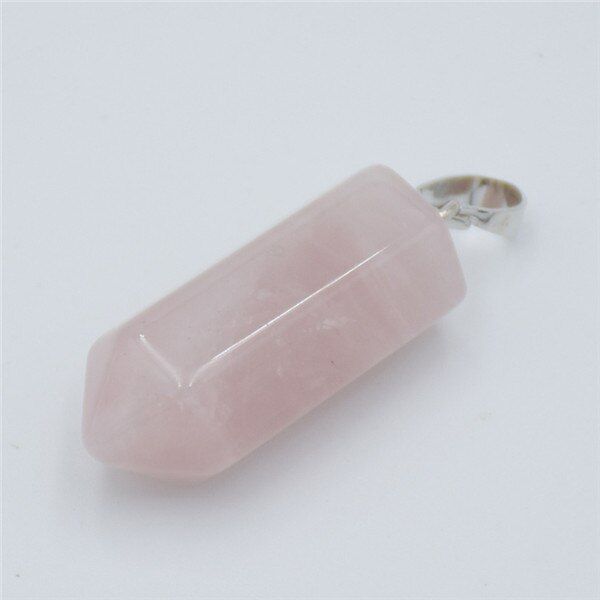 Natural Stone Pink Crystal Lapis Black Onyx Hexagon Prism Pendant for Necklace Reiki Pendulum Women Men Fashion Charms Jewelry