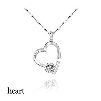 Simple Silver Plated Crystal Zircon Pendant Necklace Womens Fashion Lady Jewelry 12 Constellation Style For Choose