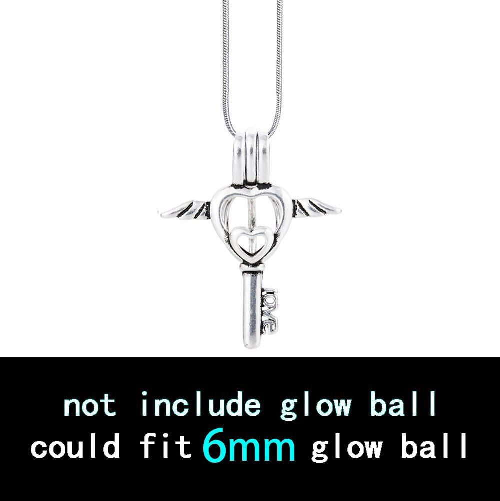 DIY Cage Glow In The Dark Moon Necklace Locket Pendant Glow Necklace For Men Women Party Novel Hallowen Gifts Essential Oil