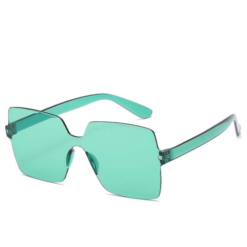 3Frameless Square Sunglasses Men Women Siamese Candy Colors Big Frame Sun Glasses Ocean Gradient Lens Eyeglasses UV400