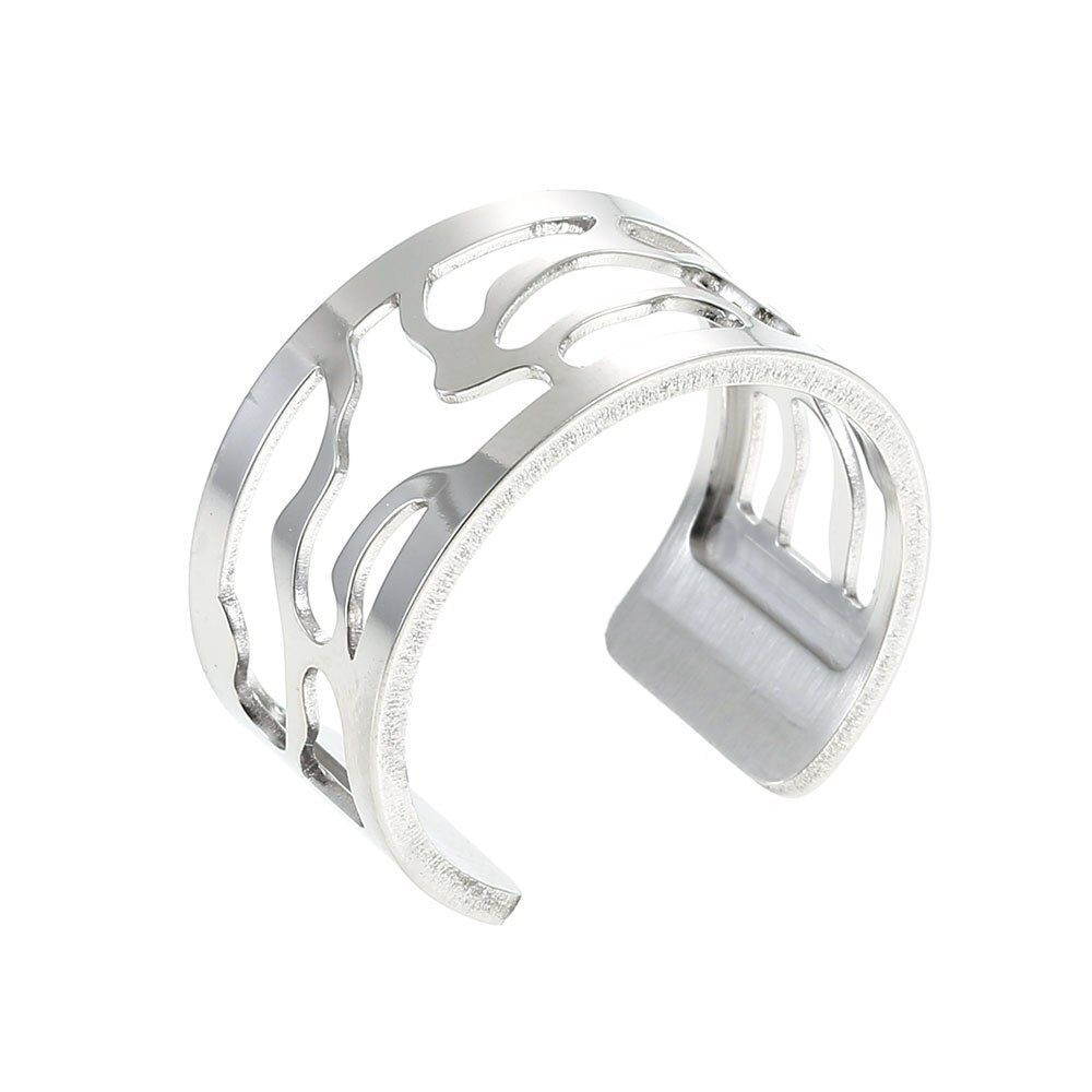 Cremo New Stainless Steel Ring For Women Bijoux Homme Style Argent Adjustable Ring Interchangeable Leather Bague Femme Argent