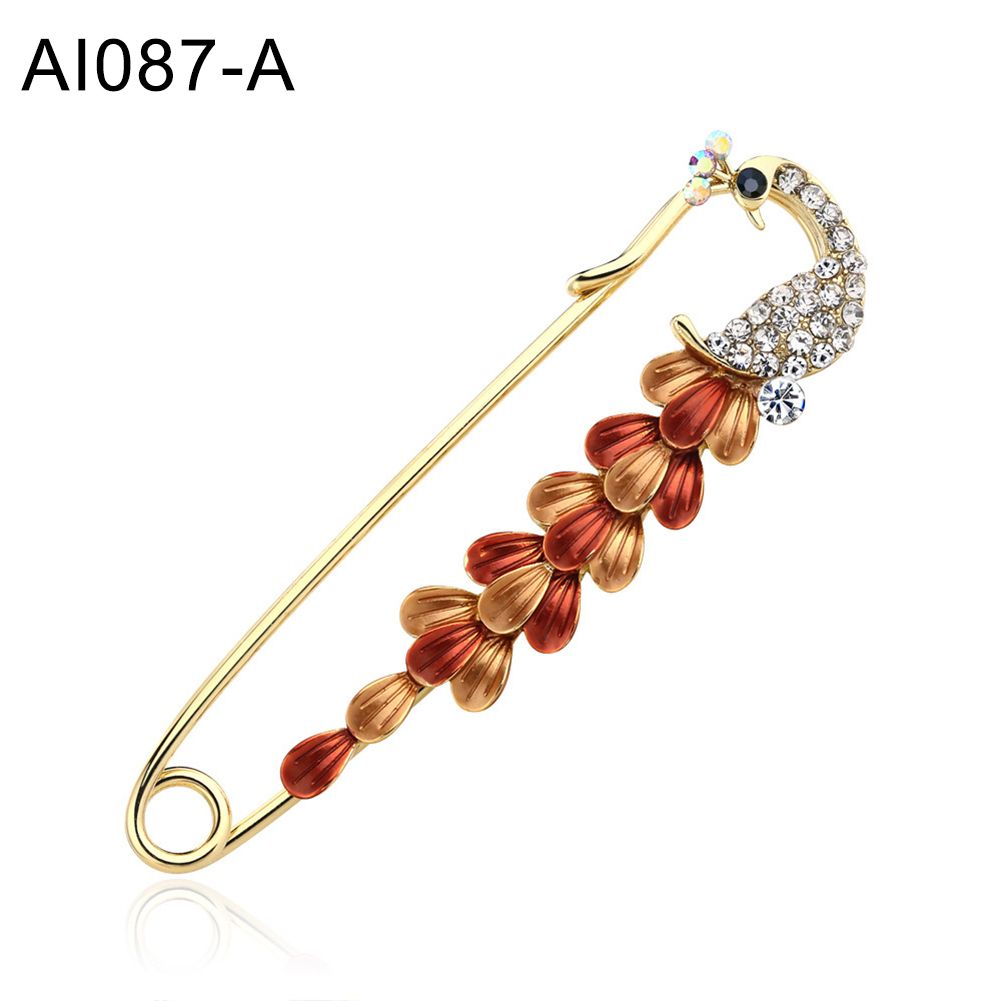 Rhinestone Drop Oil Brooch Pin Suit Scarf Breastpins Women Girl Jewelry