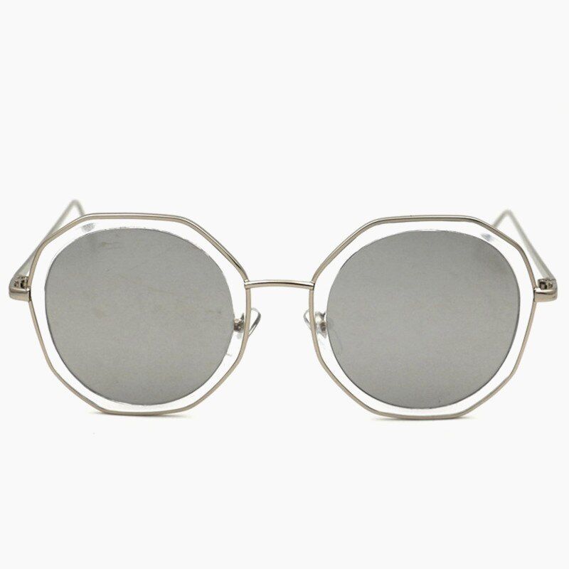 SilverLeonLion Round Sunglasses Women 2019 Luxury Brand Mirror Sunglasses Women High Quality Metal Sun Glasses For Men Vintage Oculos