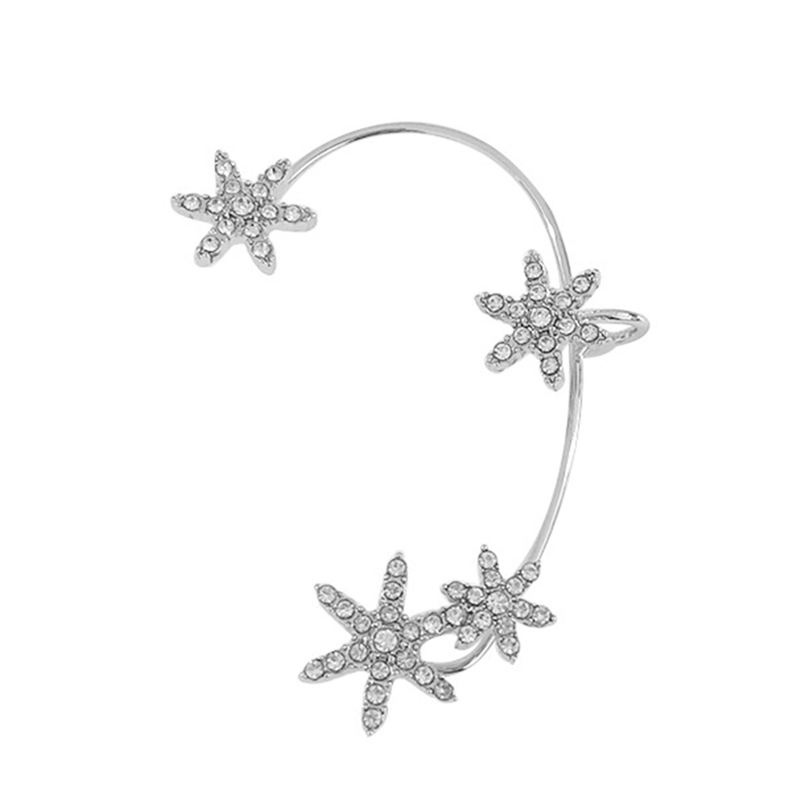 Ear Ring Wear-resistant Decorative Snowflake Earrings Clip Cuff