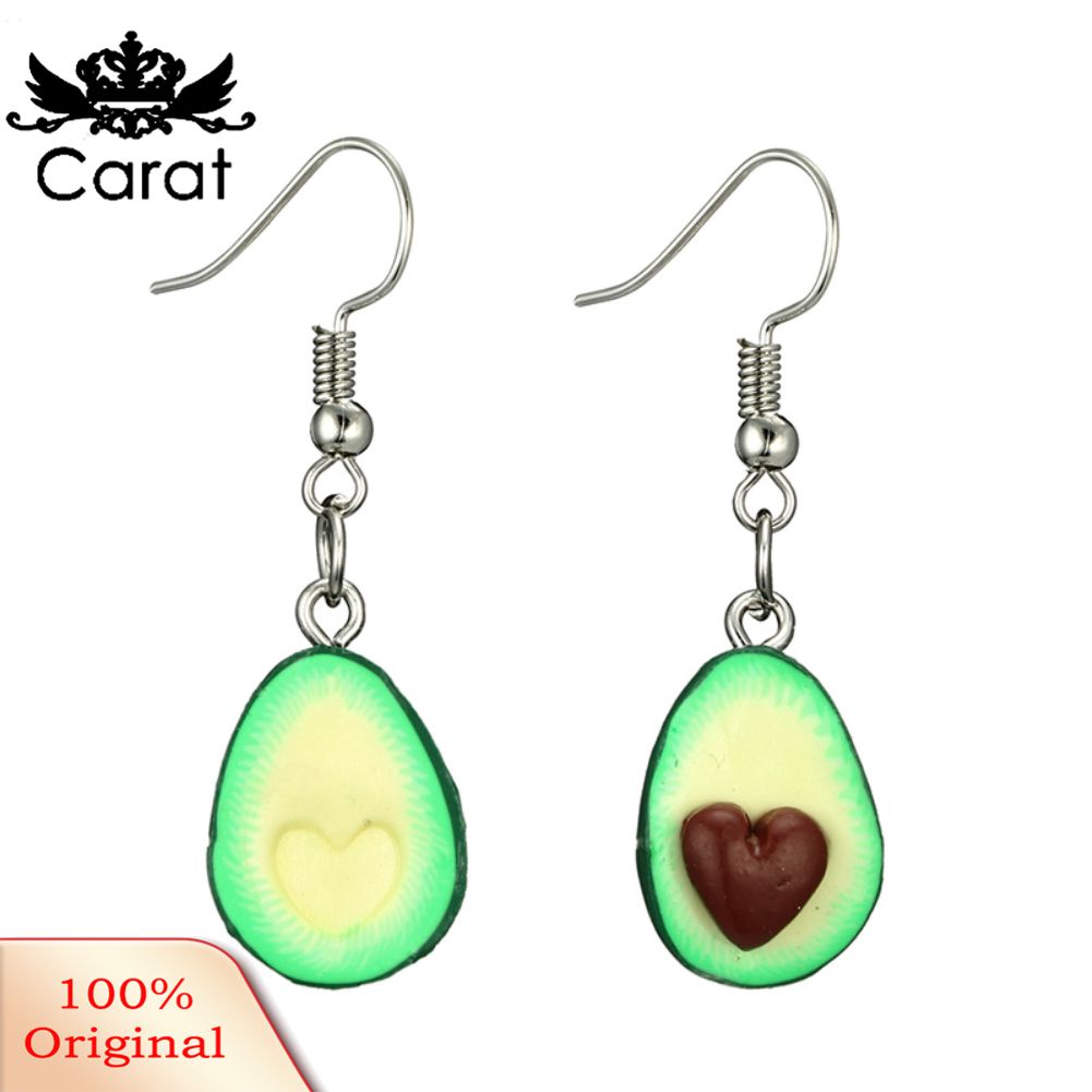 Women Fashion Cute Heart Avocado Fruit Dangle Drop Hook Earrings Jewelry Gifts