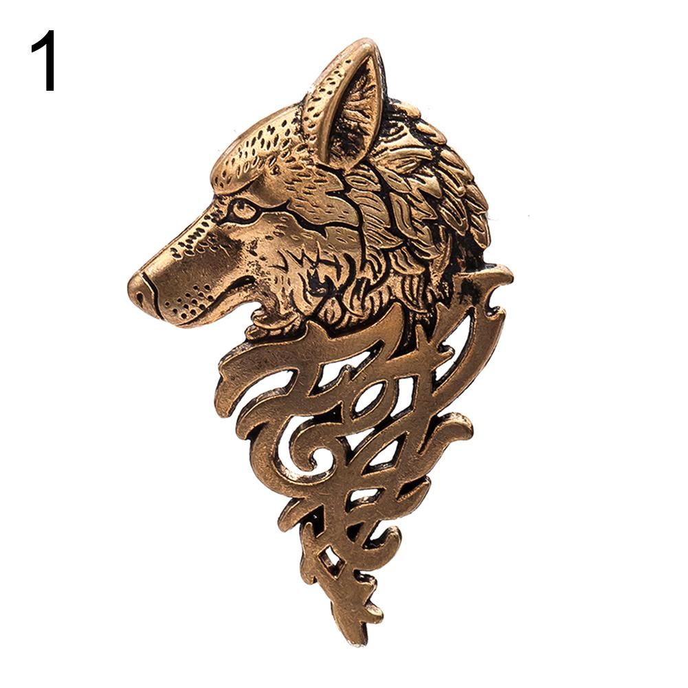 Women Men Wolf Lapel Brooch Pin Collar Jewelry Shirt Jeans Jacket Badge