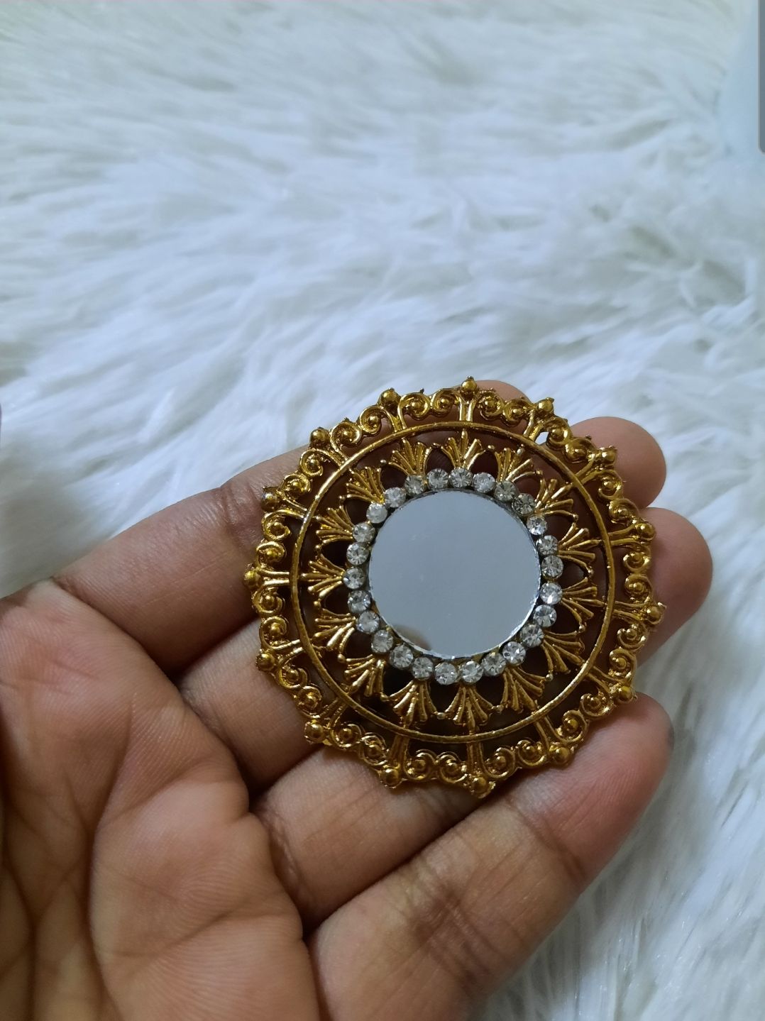 Ladis Accessories Antique Design Mirror Adjustable Finger Ring(Big Size) -  Ring For Girls