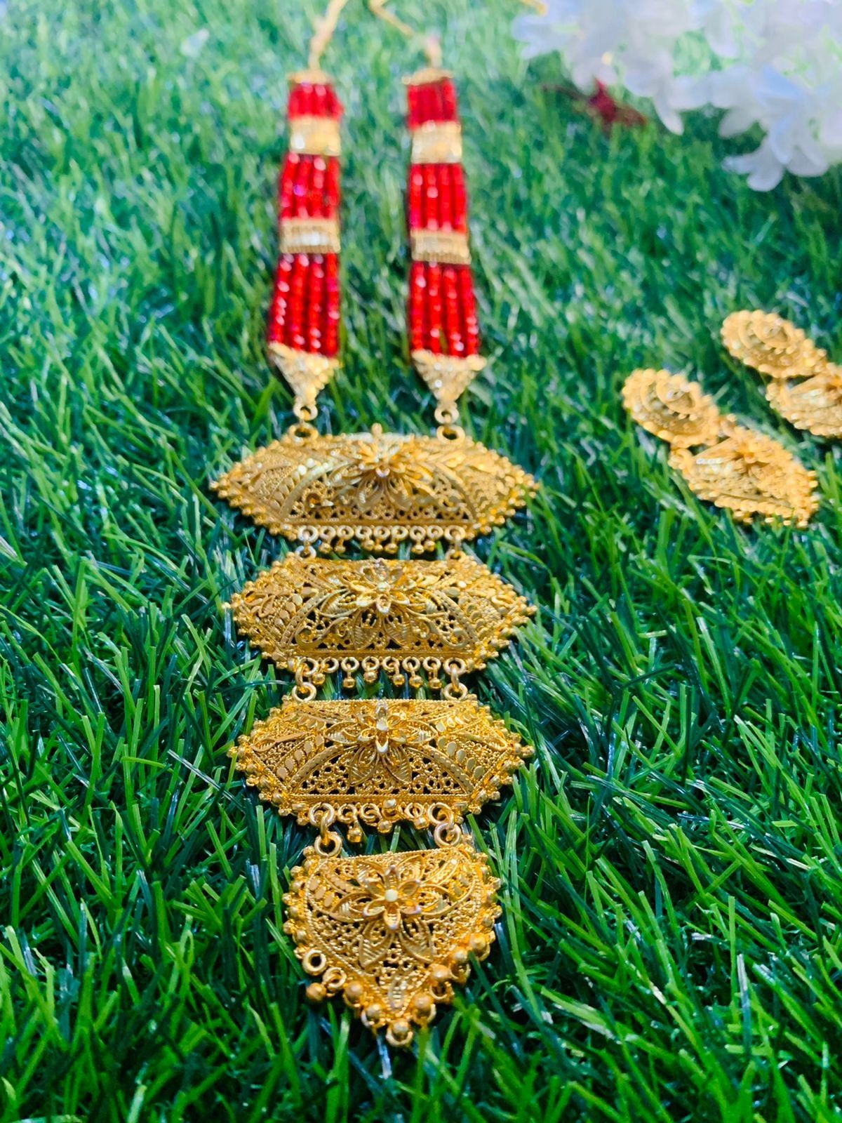 Indian Bollywood Fashion Ethnic Bridal Gold Plated Jewelry Necklace set