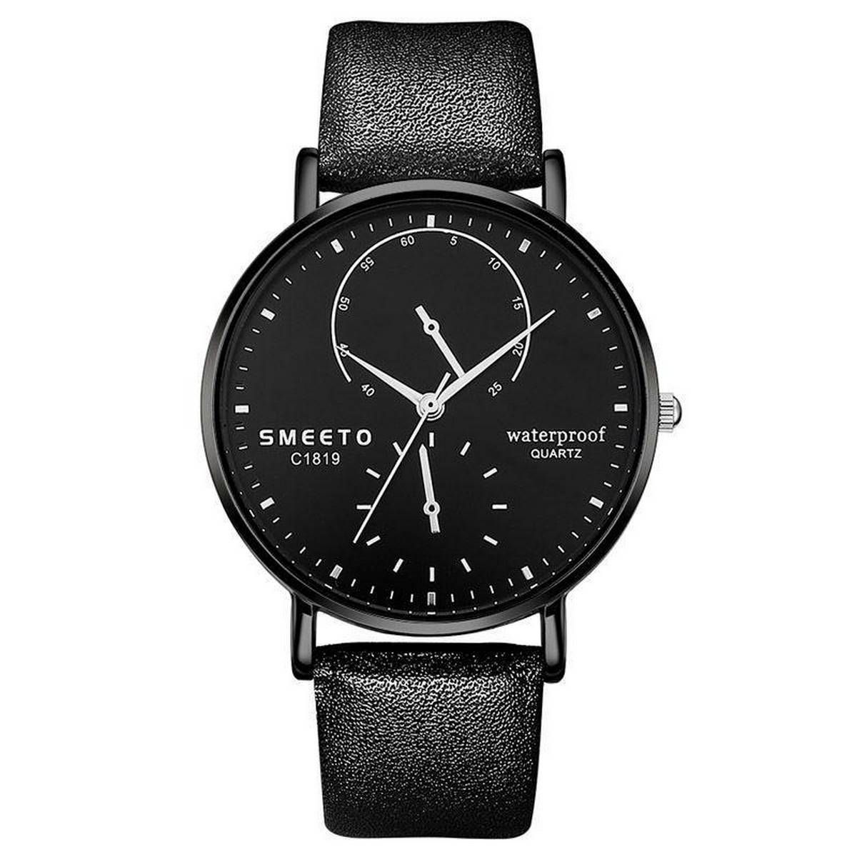 【BestGO】Smeeto Somito Simple Fashion Hemispheric Second Disk Quartz Waterproof Watch Belt Men's Watches Men Bayan Kol Saati Smart Mens Top Brand Luxury Ladies Skmei Saat Automatic Digital Sport Femme Luxe Box Mechanical Curren
