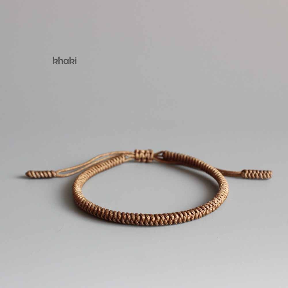 Tibetan Buddhist Handmade Lucky Knots Rope Bracelets Handmade Size Adjustable Buddhism Braided Bangle Bring Good Luck