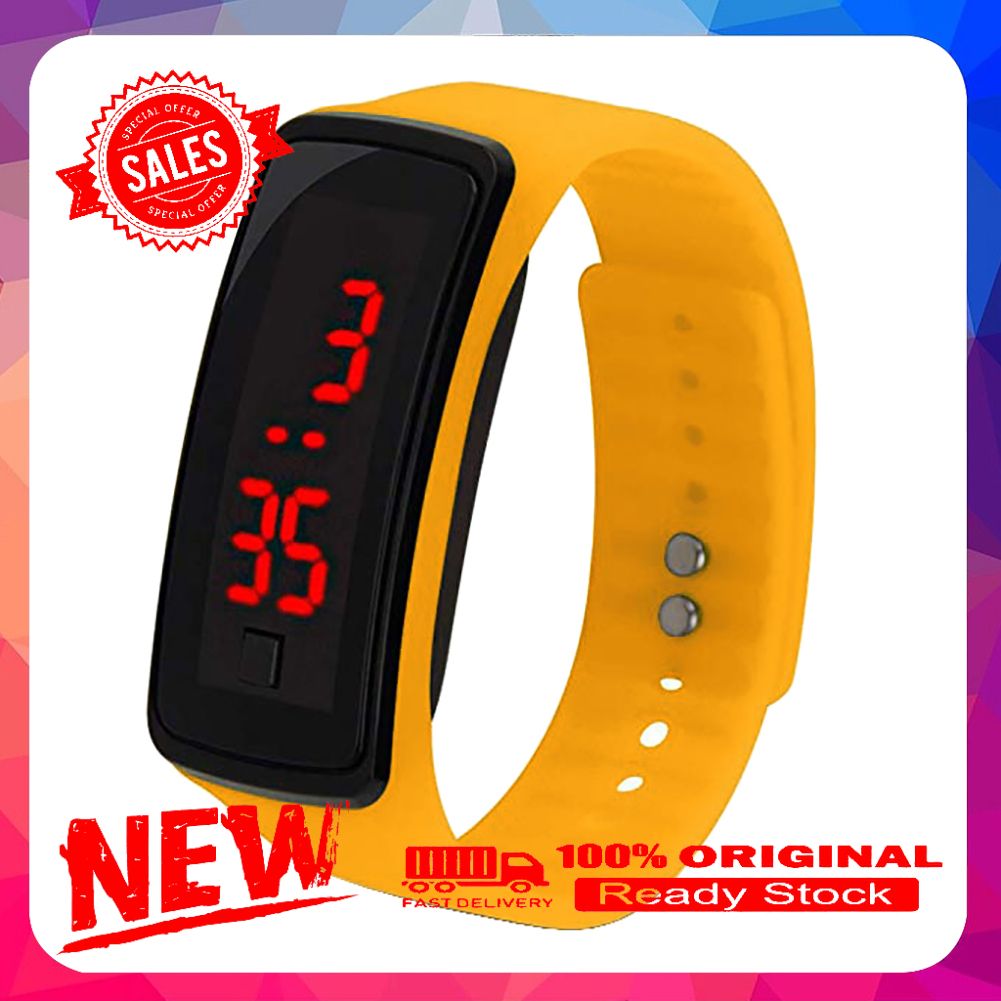 Fashion Children Student Electronic LED Sport Silicone Watchband Wrist Watch