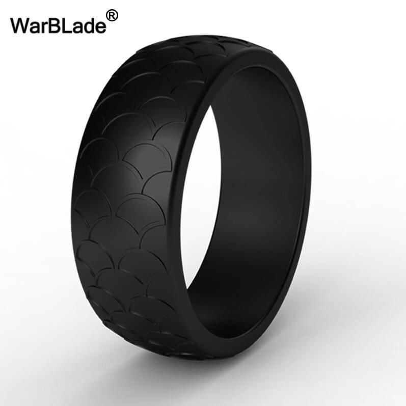 WBL New 8.7mm Fish Scale Silicone Rings Food Grade FDA Silicone Finger Ring Hypoallergenic Flexible For Men Wedding Rubber Bands