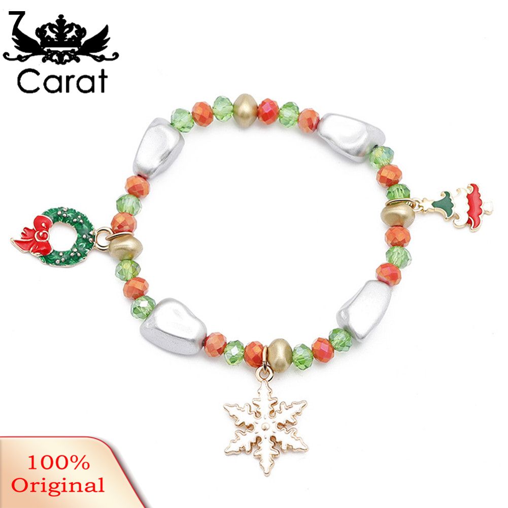 Christmas Xmas Gift Multicolor Decorative Santa Claus Snowman Bracelet Jewelry