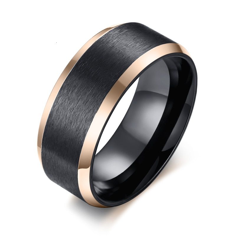 Stylish silver color Edge Wedding Ring For Men 316L Stainless Steel Black Color Anillos Hombre Engagement Accessories