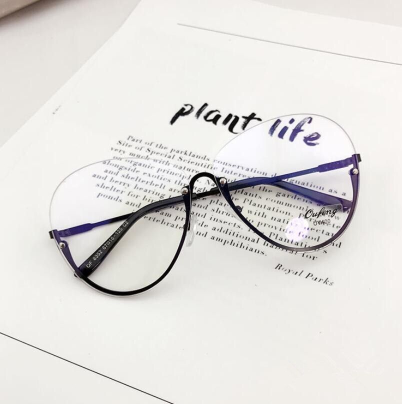 c4 black clearEmosnia Female Big Transparent Sunglasses Women Oversized Frame Clear Lens Lady Rimless Sun Glasses Arrival Oculos De Sol