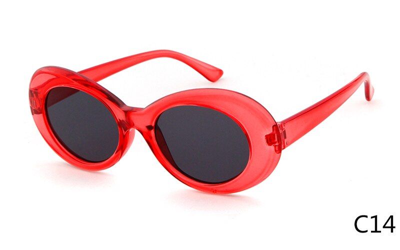 C14Good Win Kurt Cobain Glasses Clout Goggle Sunglasses Women Men Small Oval Sunglasses For Women Men Black Red Shades Men