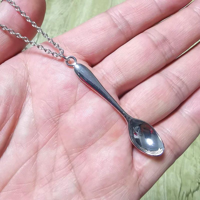 Handmade Jewelry Accessories Spoon Charms Necklaces Women Gift Vintage Fashion Pendant Necklace Long Cross Chain Choker Collares