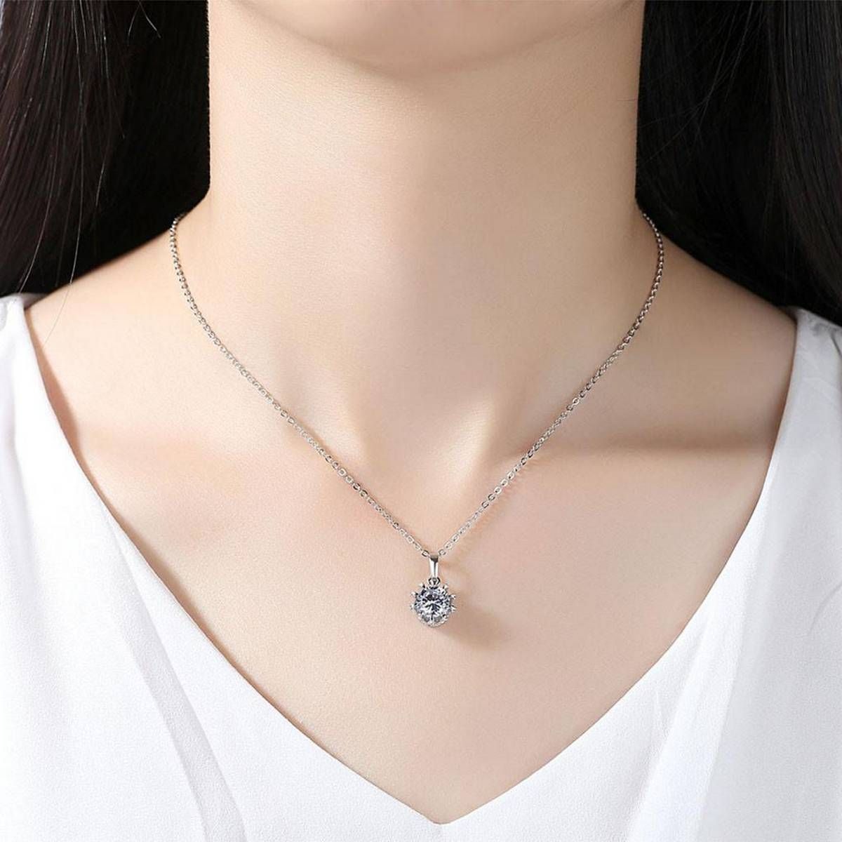 Women Crown Necklace Crown Pendant Simple Necklace Jewelry