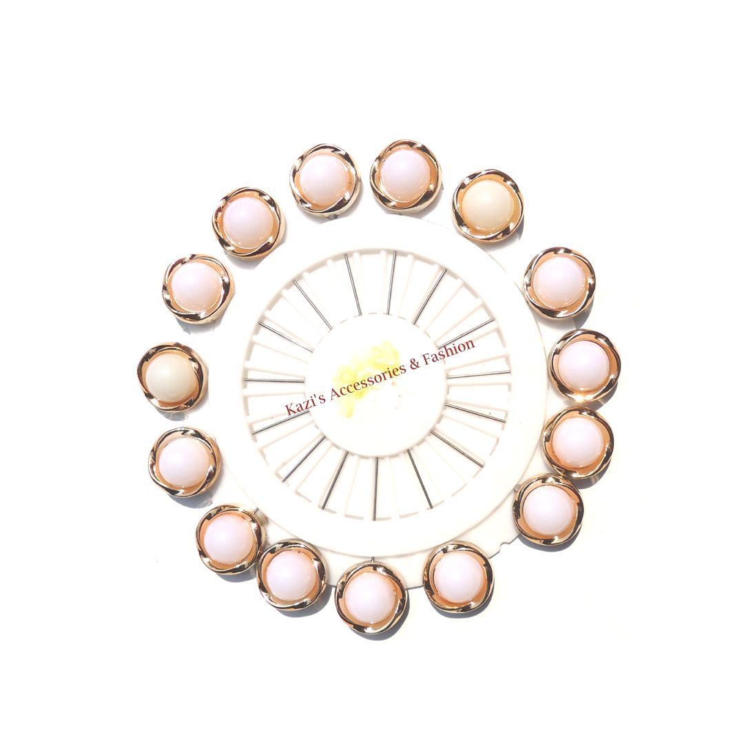 Fashionable Round Stone Hajib Pin for Women-05 Pcs.