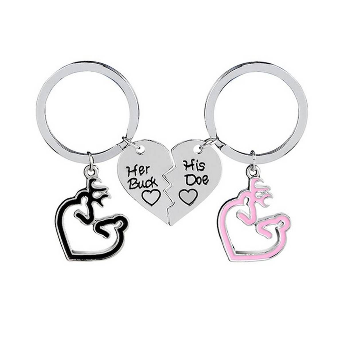 Elk Loving Hanging Keychain Pendant NeckLace Keyring Handbag Necklace