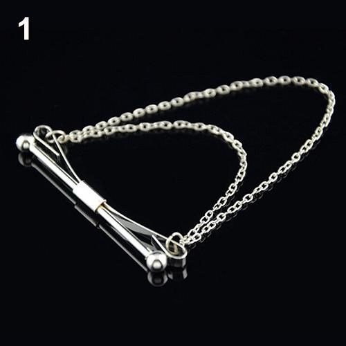 Gentlemen Tie Clip Bar Clasp Cravat Pin Skinny Collar Silver Gold Necktie Brooch
