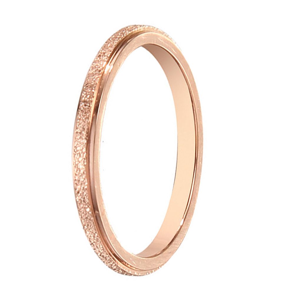 Men Women Frosted Titanium Steel Band Finger Ring Wedding Proposal Jewelry Gift