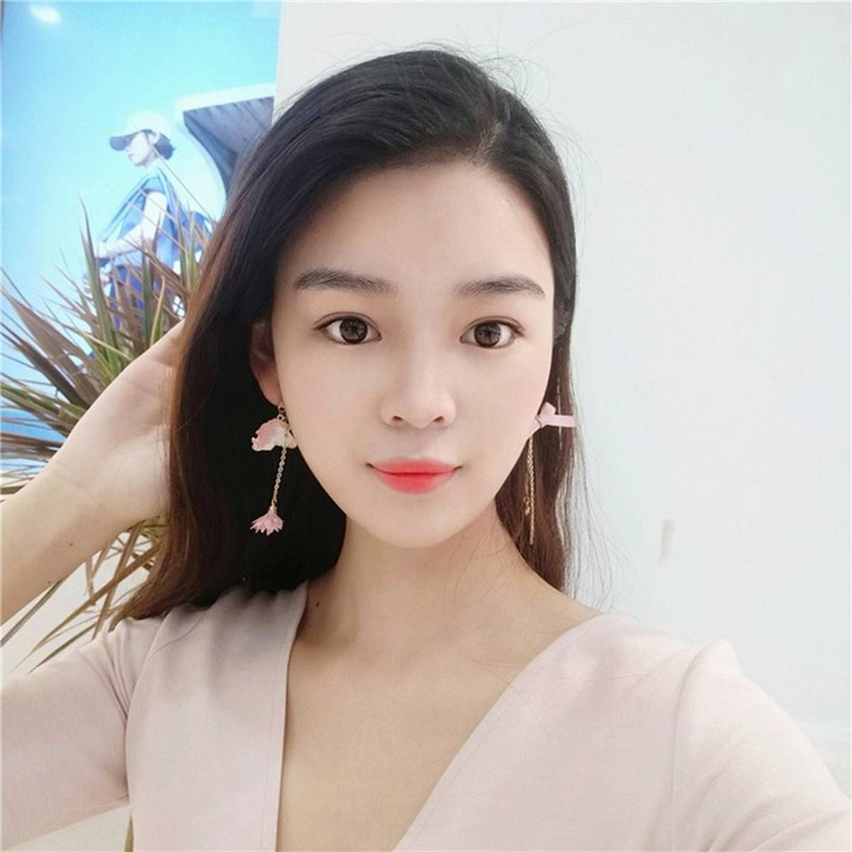 Women Asymmetric Horse Head Pendant Long Earrings Fine Jewelry Best Gift