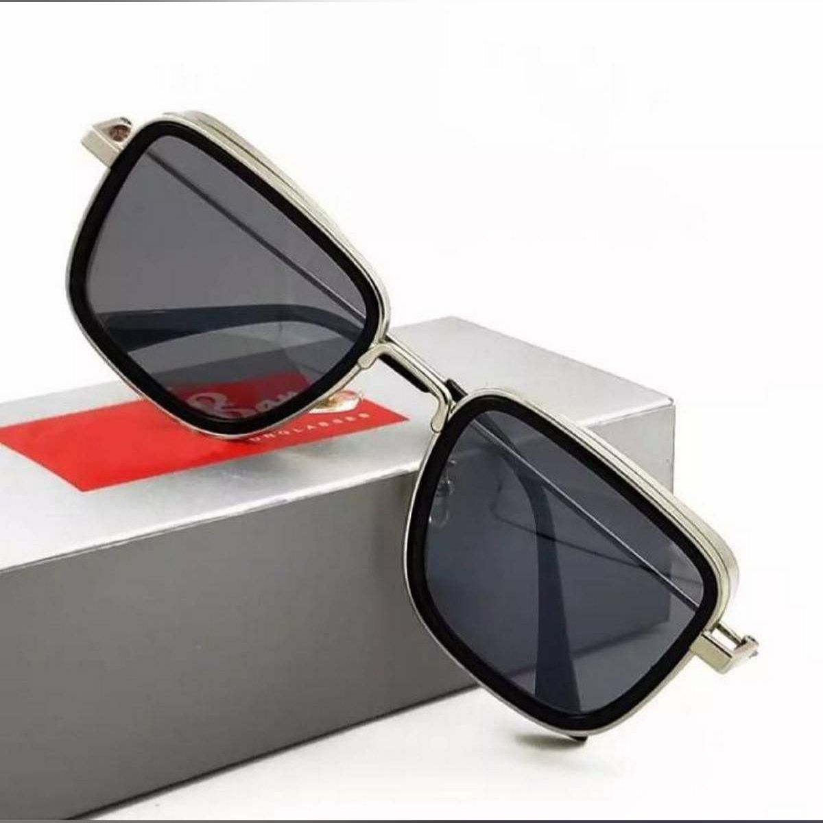 Dervin Black Square Metal Body Kabir Singh Sunglass for Men