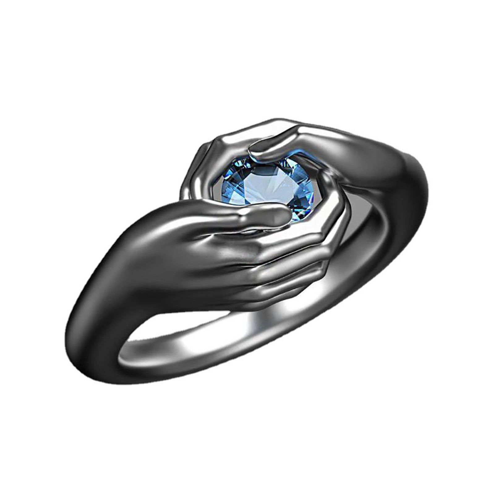 Women Alloy Ring Electroplated Anti Tarnish Hugging Cubic Zirconia Finger Ring for Anniversary