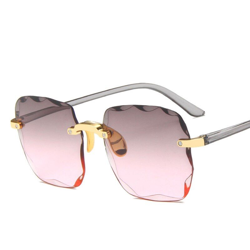 FSHWH0079GP00TTLIFE 2020 Square Rimless Sunglasses Women Luxury Brand Designer Summer Glasses Fashion Sun glasses For Men UV400 Shades Oculos
