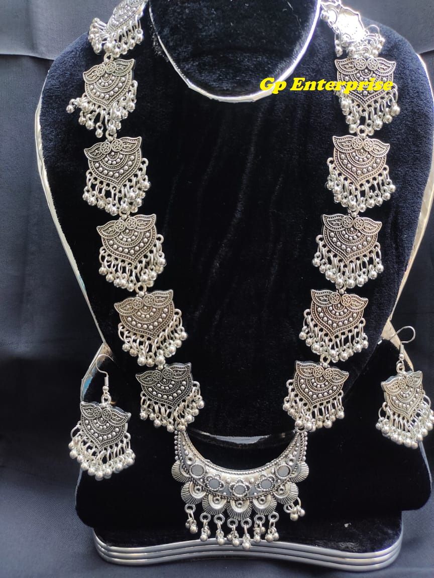 Best quality Traditional fashion jewellery party bridal jewellery, indian silver choker set earring & tikli set for women - Necklace For Girls
