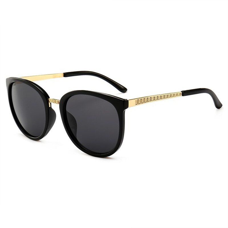 Black as pictureNYWOOH Classic Round Sunglasses Women Vintage Sun Glasses Ladies Fashion Eyeglasses Travel Vacation Eyewear