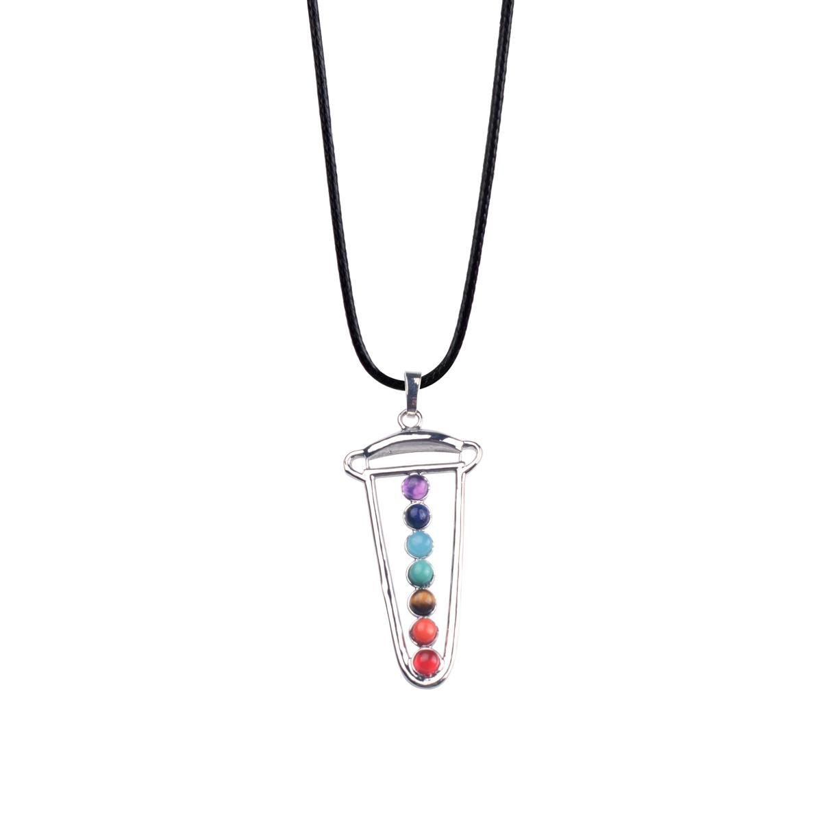 SEVENSTONE Natural 7 Chakra Stone Yoga Boho Arrival Flower of Life Pendants Symbol Reiki Health Amulet Necklace Pendant Jewelry