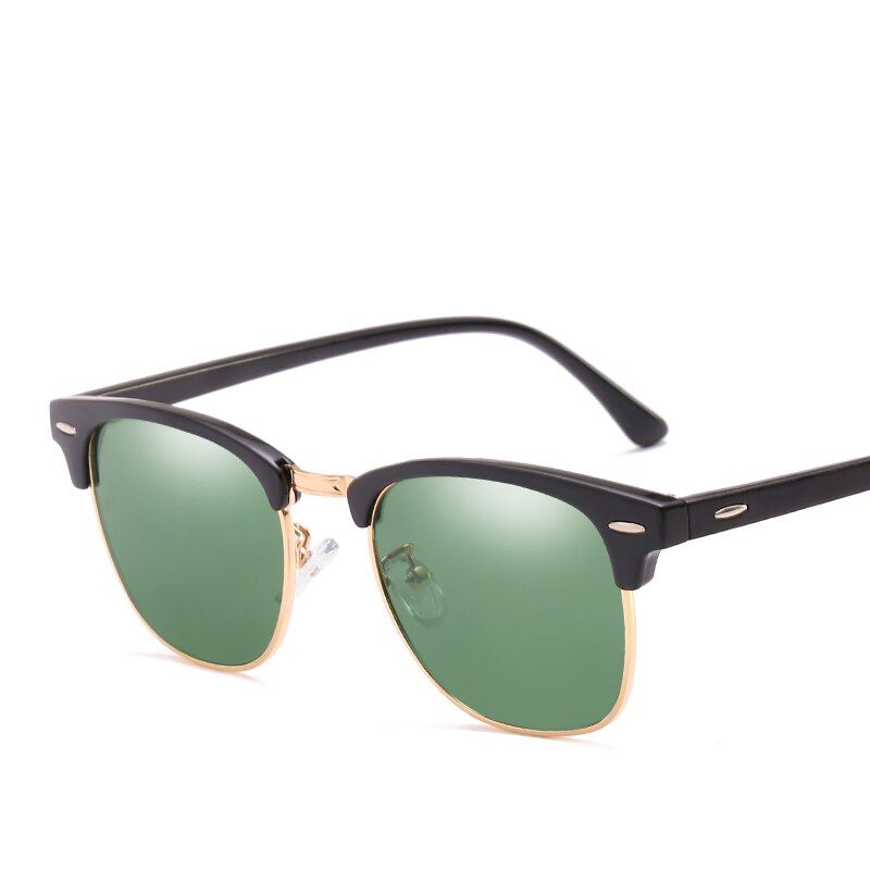S049Square Sunglasses Men and Women Brand Designer Semi-frameless Sun Glasses Retro Metal Glasses UV400 Oculos De Sol