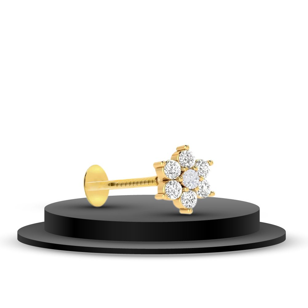 7 AD STONE GOLD PLATED NOSE PIN - Nose Pin