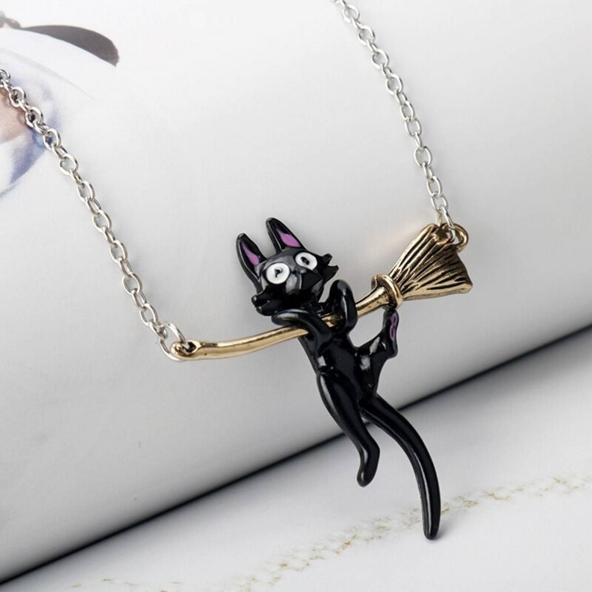 Kiki's Delivery Service JiJi Necklace Black Cat Pendant Japan Anime Cute Cosplay Jewelry Cute For Women Girl Accessories Gift