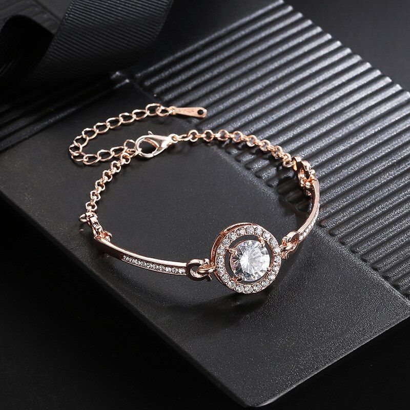 Bling Bracelet Fashion Women Nature Stone Bangles Adjustable Golden Shell Handmade Paillette Valentines Gift