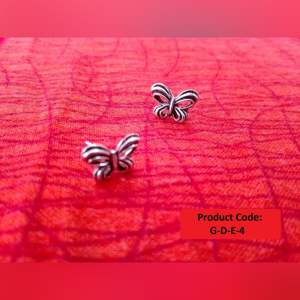 Antique Silver Color Bow Earrings