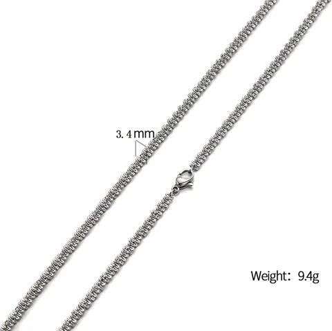 AZIZ BEKKAOUI Men Women Chain Necklace Snake Blade Chain Figaro Chain Link Round Basic Chain Stainless Steel Choker Jewelry