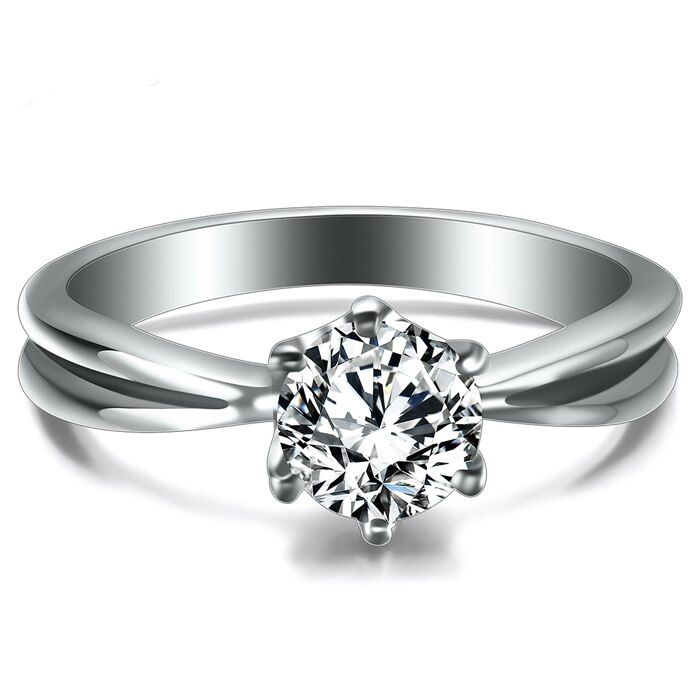 AAA Cubic Zirconia Channel setting Stainless Steel Wedding Rings for women Jewelry Accessories Ring Wholesale