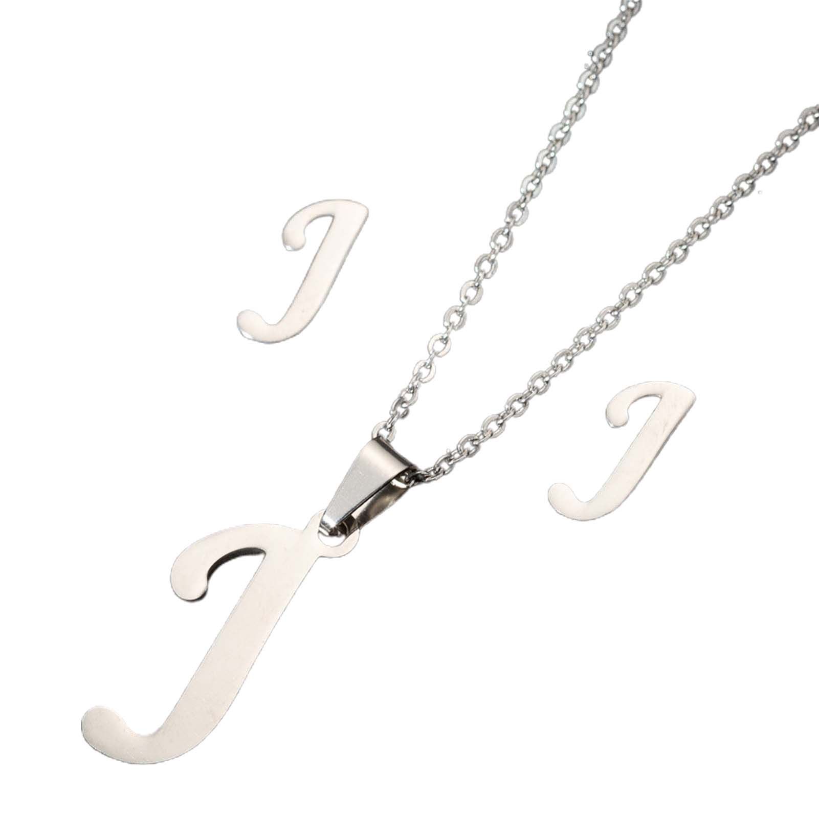 Initial Necklace Sensitive Friendly Initial Pendant Alphabet Neck Chains Earrings