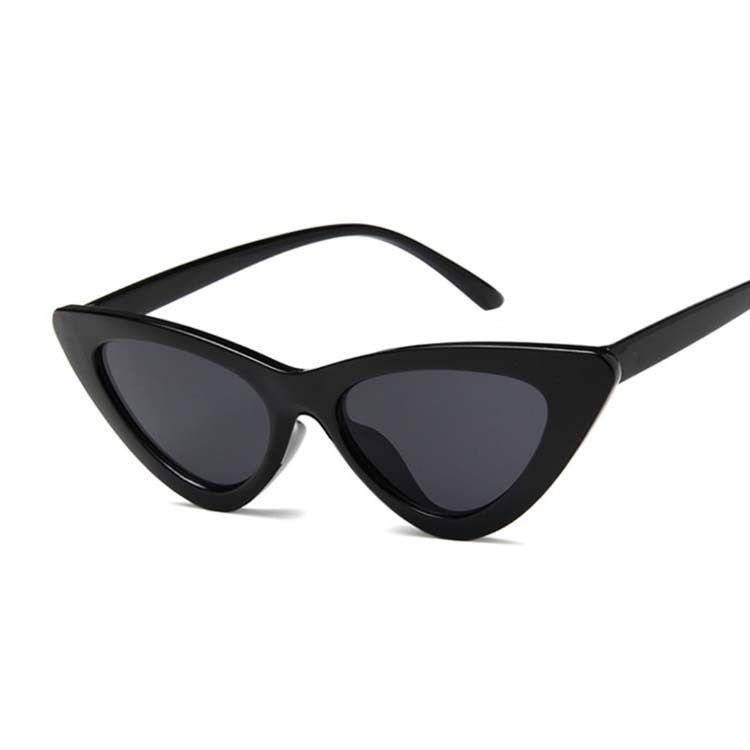 Black GrayVintage Cateye Sunglasses Women Retro Small Cat Eye Sun Glasses Brand Designer Colorful Eyewear For Female Oculos De Sol