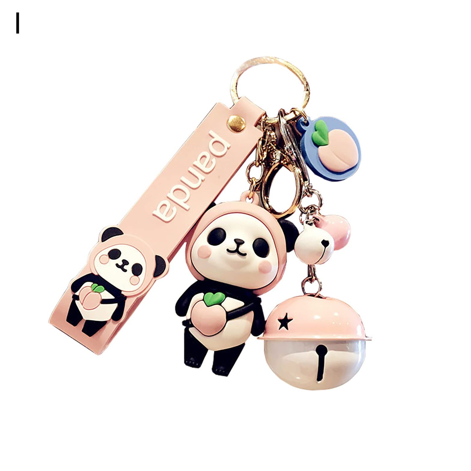 Convenient Key Chain Fine Workmanship Metal Panda Doll Shape Key Holder for Daily