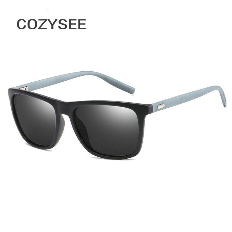 MATTE BLACKPolaroid sunglasses Unisex Square Vintage Sun Glasses Famous Brand Sunglases polarized Sunglasses retro Feminino For Women Men