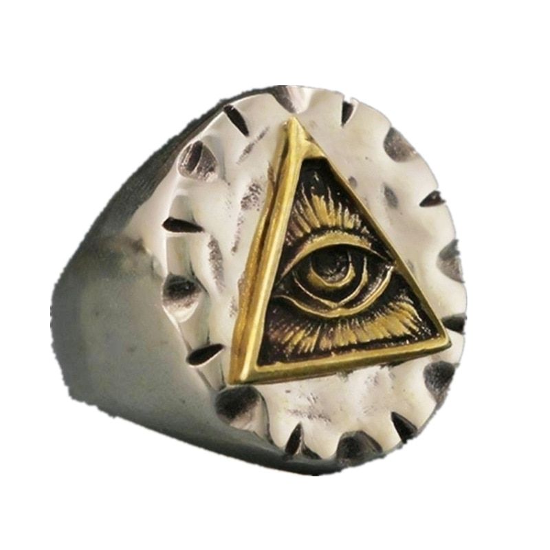 FDLK Vintage Octopus Triangle Eye Ring Classic Men Fashion Punk Party Ring Accessories Jewelry for Male Party Best Gift(null)
