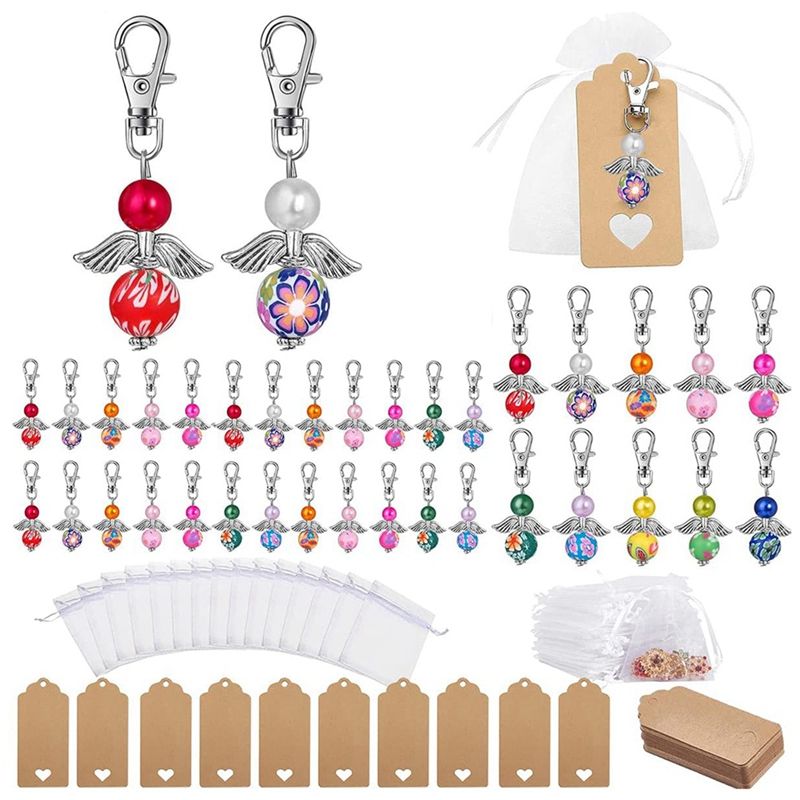 Guardian Angel Pendant,Angle with Star Pendant,Key Ring,Lucky Guest Gifts,Wedding,Girls,Guardian Angel with Organza Bag