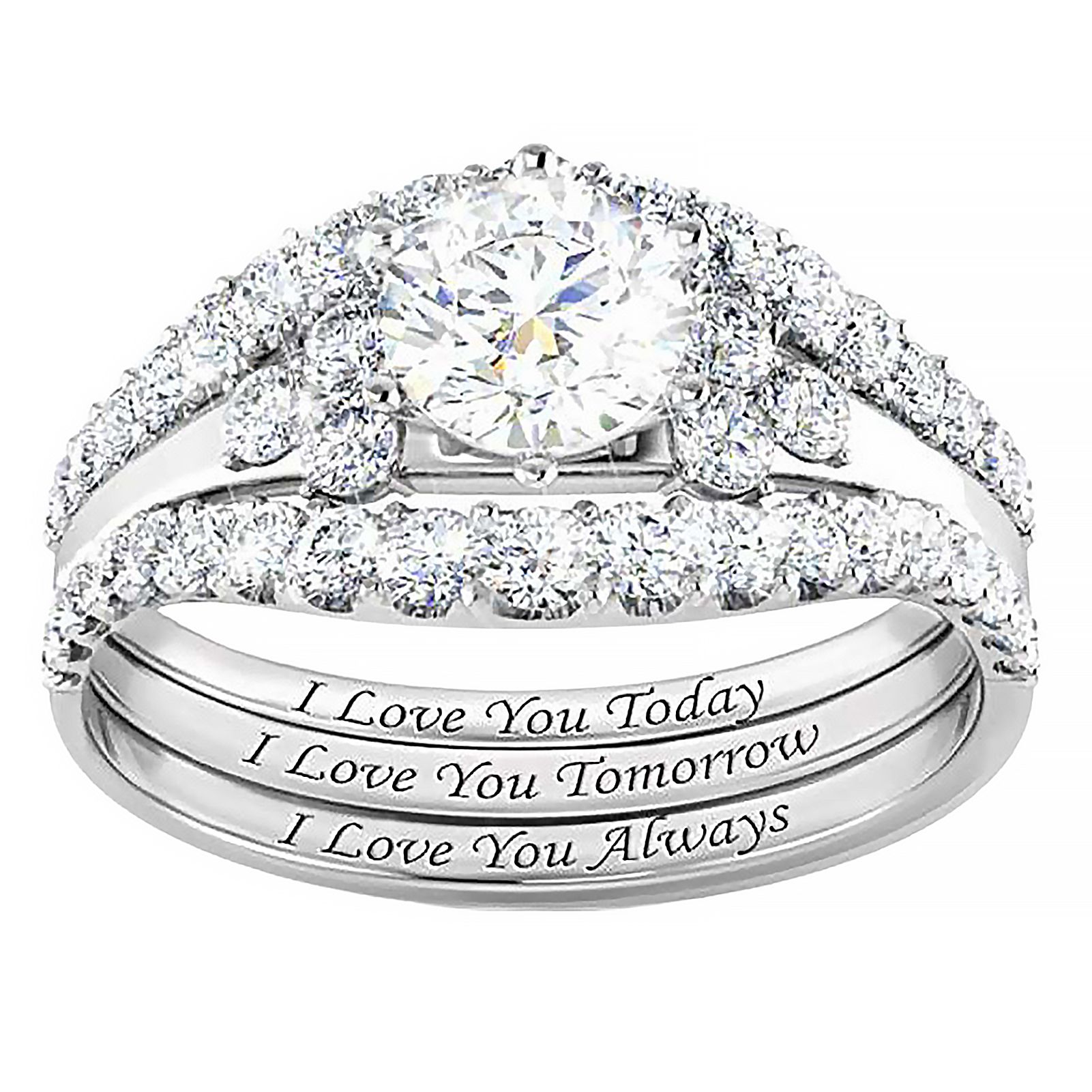Three-Piece Ring Anti-Deform Faddish Plating Female Finger Rings