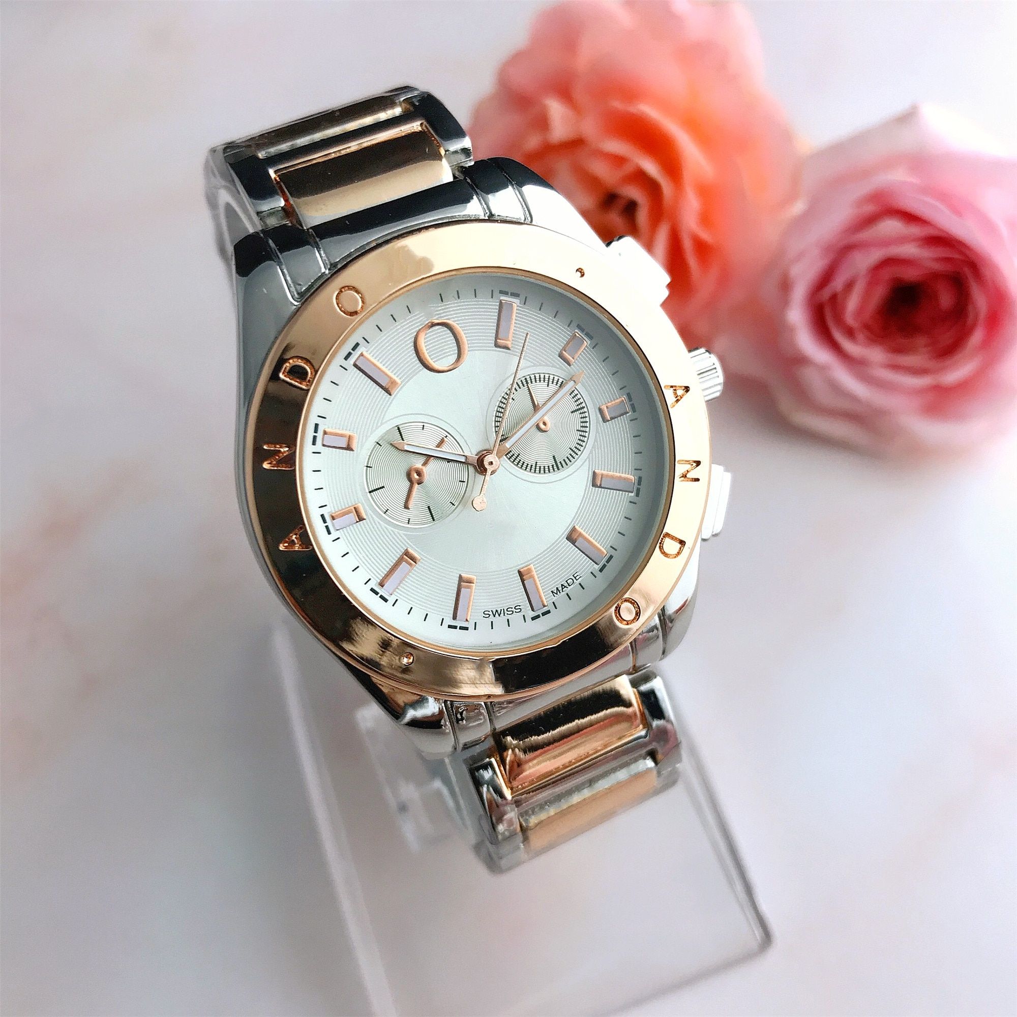 Classical style Stainless Steel Men Women Couples Quartz Watches Fashion Luxury Jewelry Gift Generous Exquisite Charm