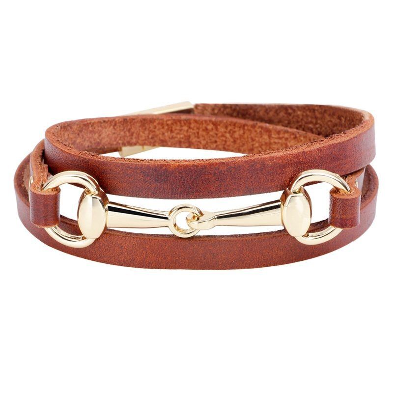Brand Wrap Leather Bracelets Men Women Fashion Jewelry Trendy Stainless Steel Chain Link Charm Bracelets
