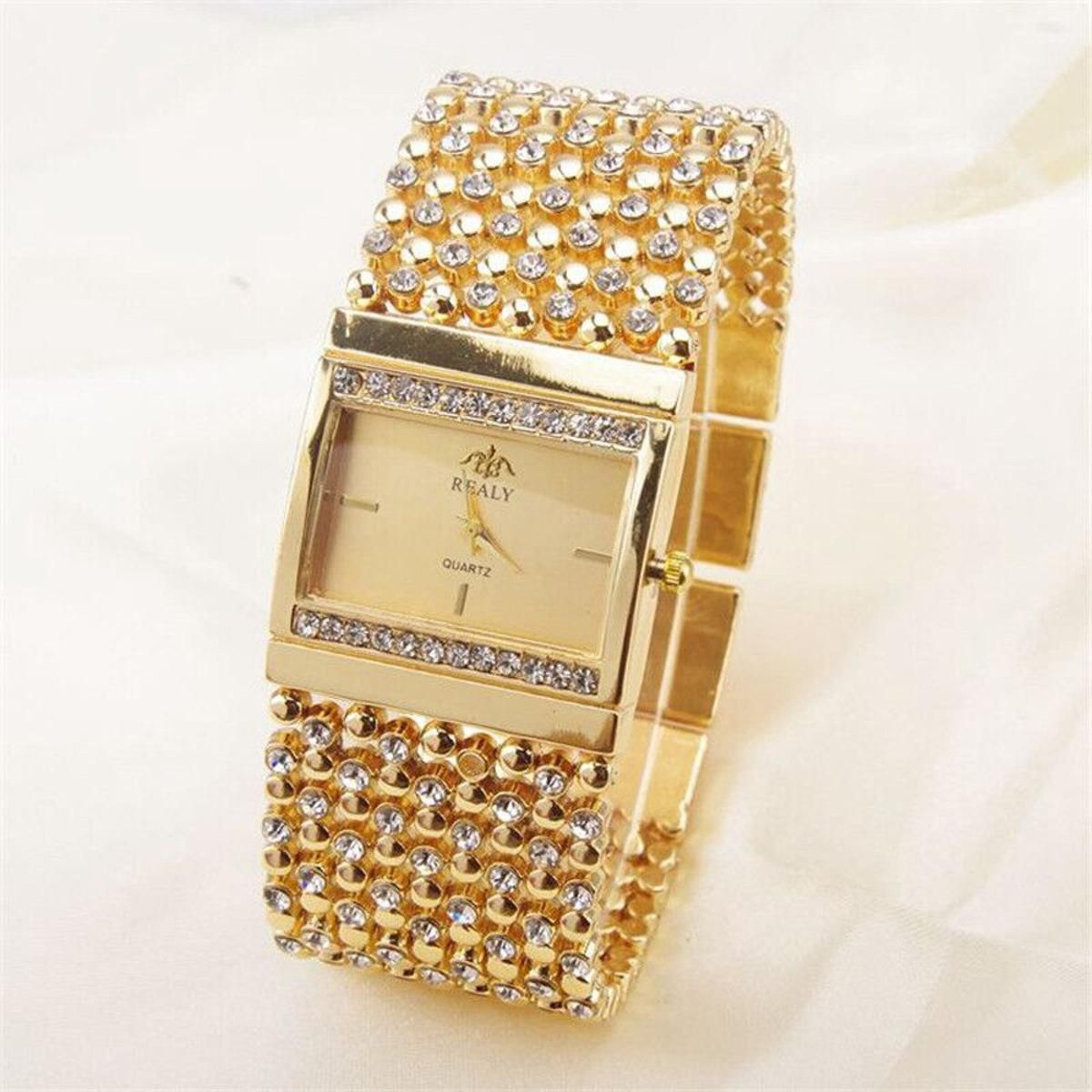 2021 Temperament Watches Brand Luxury Casual Women Round Full Diamond Bracelet Watch Quartz Movement Wrist Watch dropshipping